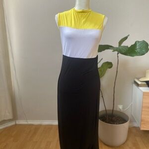 Yellow, White, and Black Colorblock Maxi Dress bundle of 2 dresses
